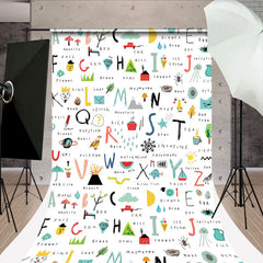 Aperturee - Hand Drawn Alphabet Photo Backdrop For Studio