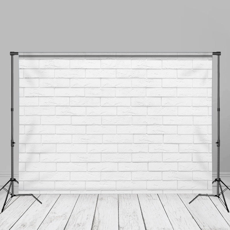 Aperturee - Texture White Brick Wall Portrait Photo Backdrop