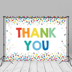 Aperturee - Thank You Rainbow Dots White Mothers Day Photo Backdrop