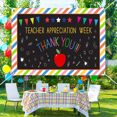 Aperturee - Thank You Stripes Teacher Appreciation Week Backdrop