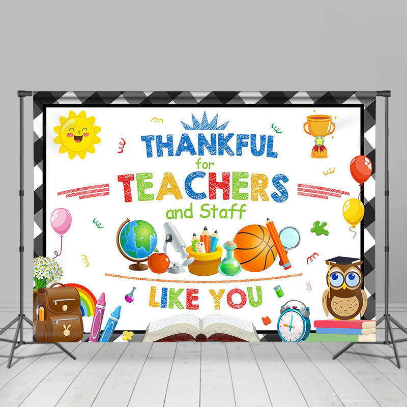 Aperturee - Thankful For Teacher Like You Sun Thank Backdrop