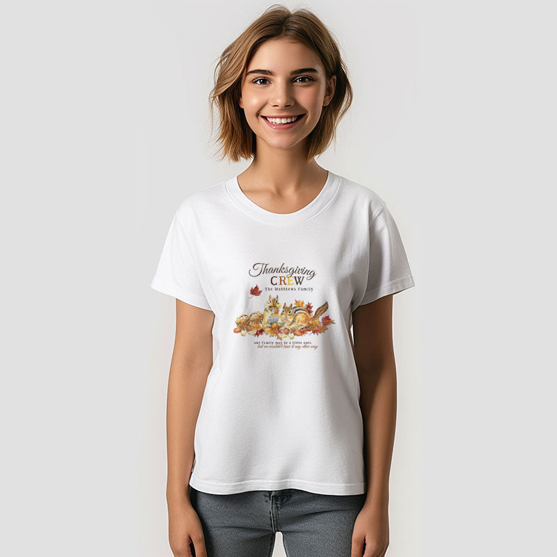 Aperturee - Thanksgiving Crew Cute Family Reunion T-Shirt