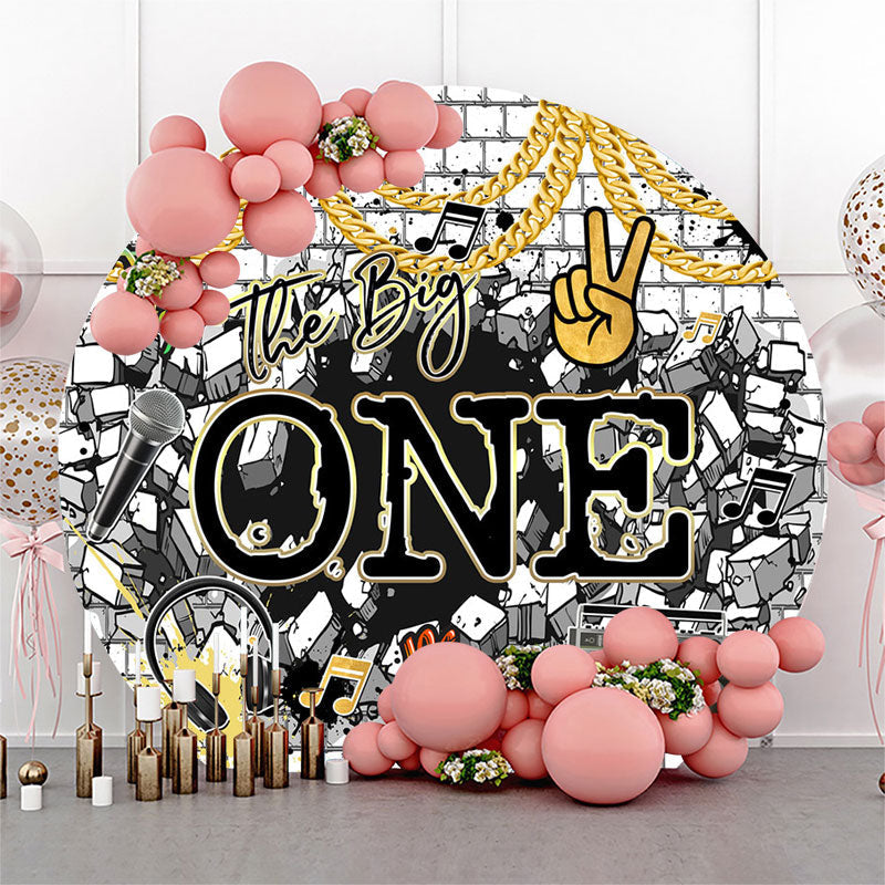 Aperturee - The Big One Brick Wall Round 1st Birthday Backdrop