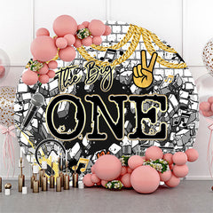 Aperturee - The Big One Brick Wall Round 1st Birthday Backdrop