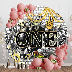 Aperturee - The Big One Brick Wall Round 1st Birthday Backdrop