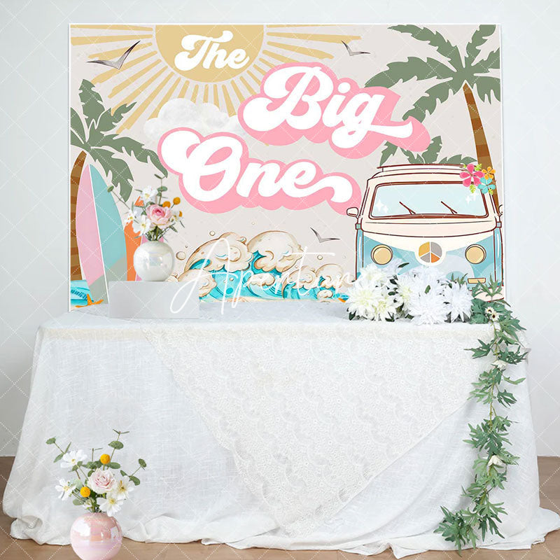 Aperturee - The Big One Groovy Surf Summer 1st Birthday Backdrop