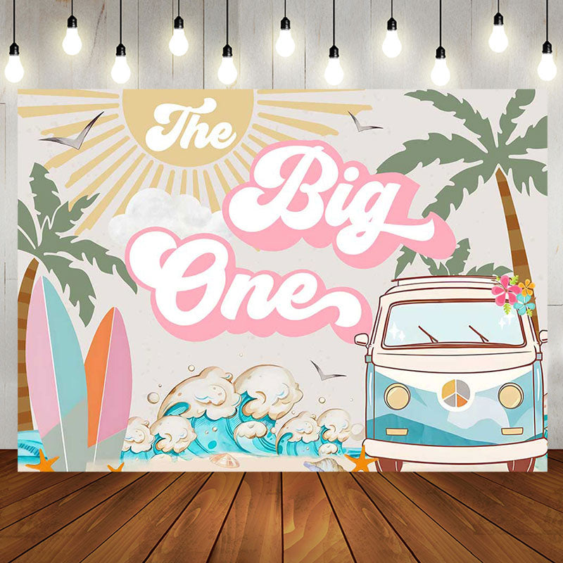 Aperturee - The Big One Groovy Surf Summer 1st Birthday Backdrop