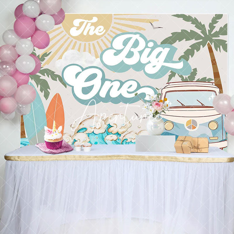 Aperturee - The Big One Sea Surfing Summer 1st Birthday Backdrop