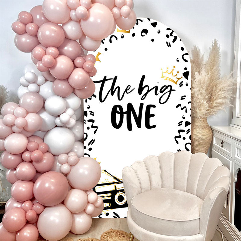 Aperturee - The Big One White Black 1st Birthday Arch Backdrop