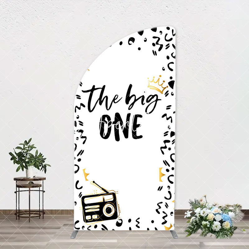 Aperturee - The Big One White Black 1st Birthday Arch Backdrop