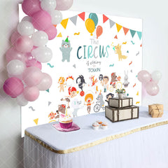 Aperturee - The Circus Is Coming To Town Baby Shower Backdrop