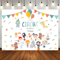 Aperturee - The Circus Is Coming To Town Baby Shower Backdrop