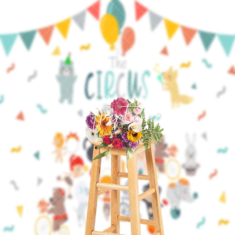 Aperturee - The Circus Is Coming To Town Baby Shower Backdrop