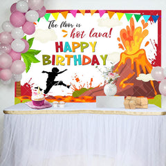 Aperturee - The Floor Hot Lava Volcano Eruptions Birthday Backdrop