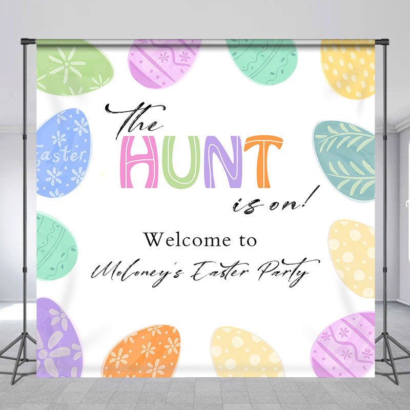 Aperturee - The Hunt Is On Colored Eggs Custom Easter Backdrop