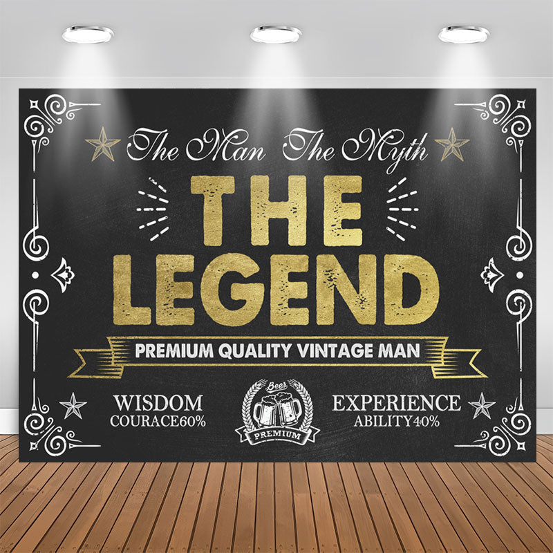 Aperturee - The Legend Vintage Man Europe Classic Birthday Backdrop