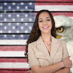 Aperturee - The US Flag Wood Eagle Happy Independence Backdrop