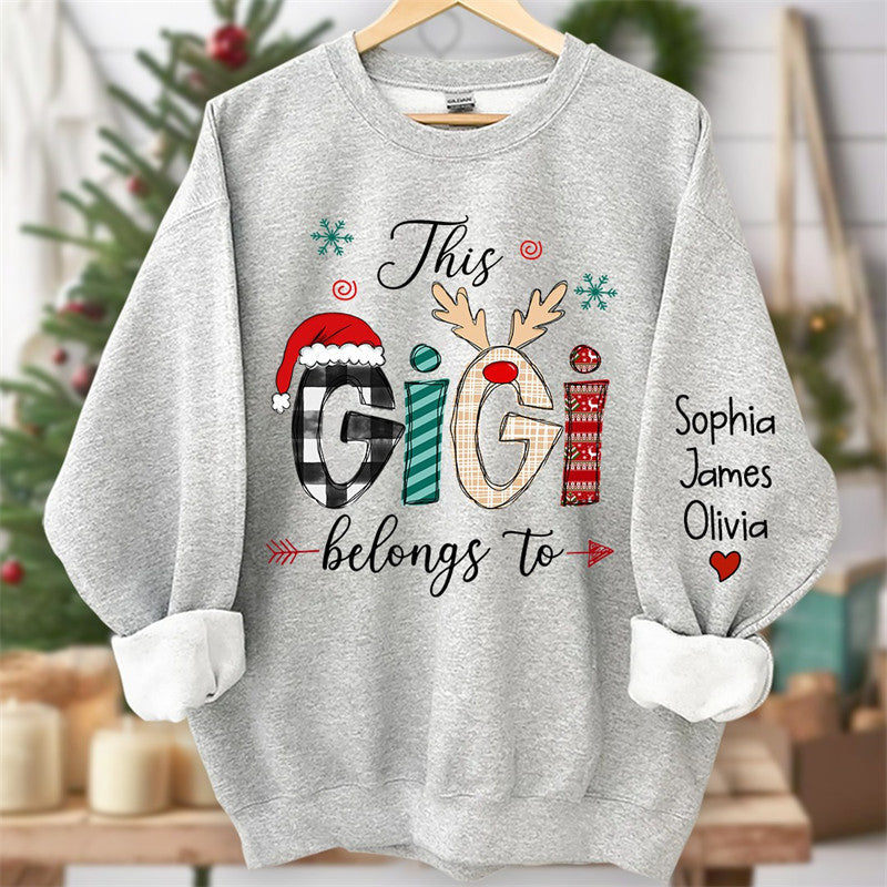 Aperturee - This Belongs To Mom Kids Custom Christmas Sweatshirt