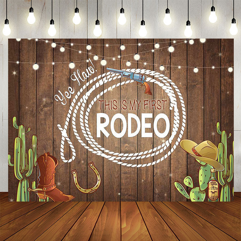 Aperturee - This Is My First Rodeo Birthday Photoshoot Backdrop