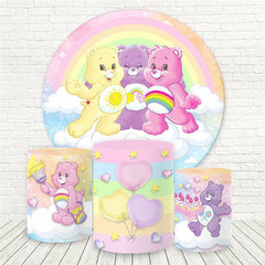 Aperturee Three Bears Rainbow Circle Birthday Backdrop Kit