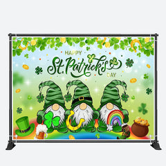 Aperturee - Three Gnomes Rainbow Bokeh St Patricks Day Backdrop