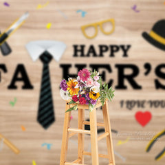 Aperturee - Tie Tools Hat Black Wooden Fathers Day Backdrop Decor