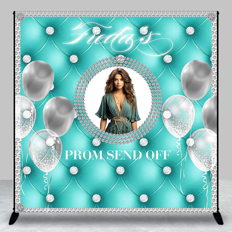 Aperturee - Tiffany Blue Custom Photo Grad Prom Send Off Backdrop