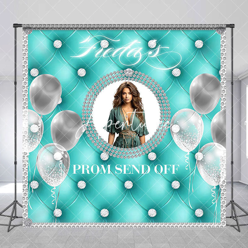 Aperturee - Tiffany Blue Custom Photo Grad Prom Send Off Backdrop