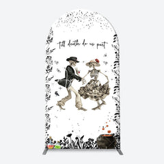 Aperturee - Till Death Do Us Part Halloween Wedding Arch Backdrop