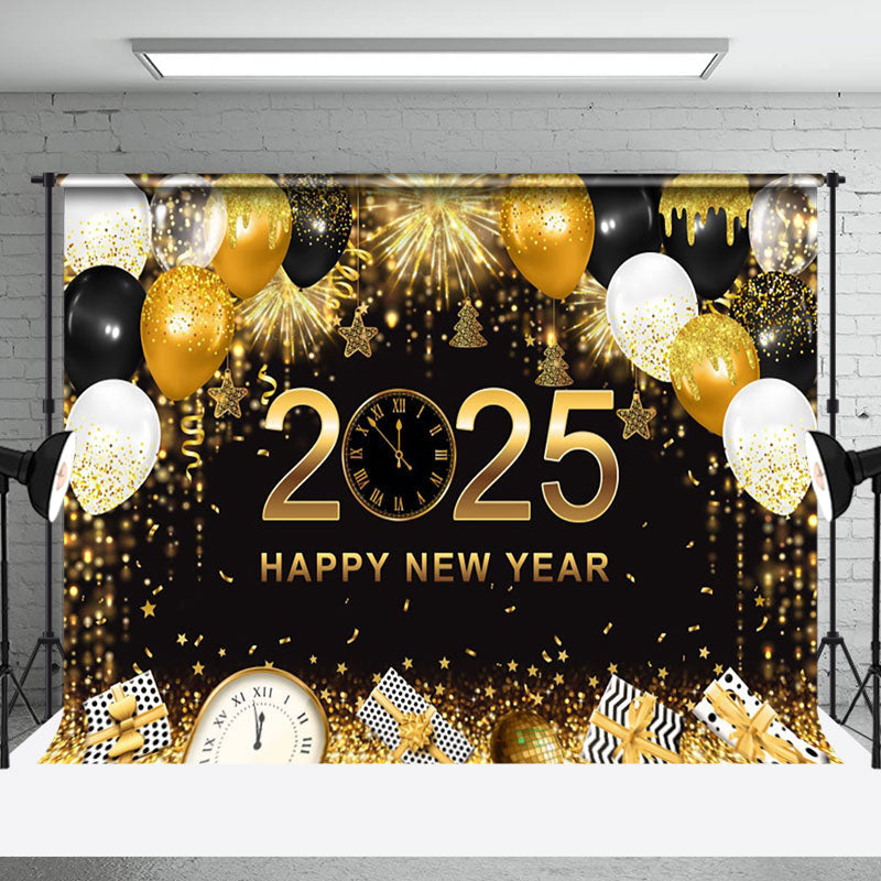 Aperturee - Time To 2025 Happy New Year Balloons Holiday Backdrop