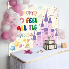 Aperturee - To Feel All The Feels Pink Castle Birthday Backdrop