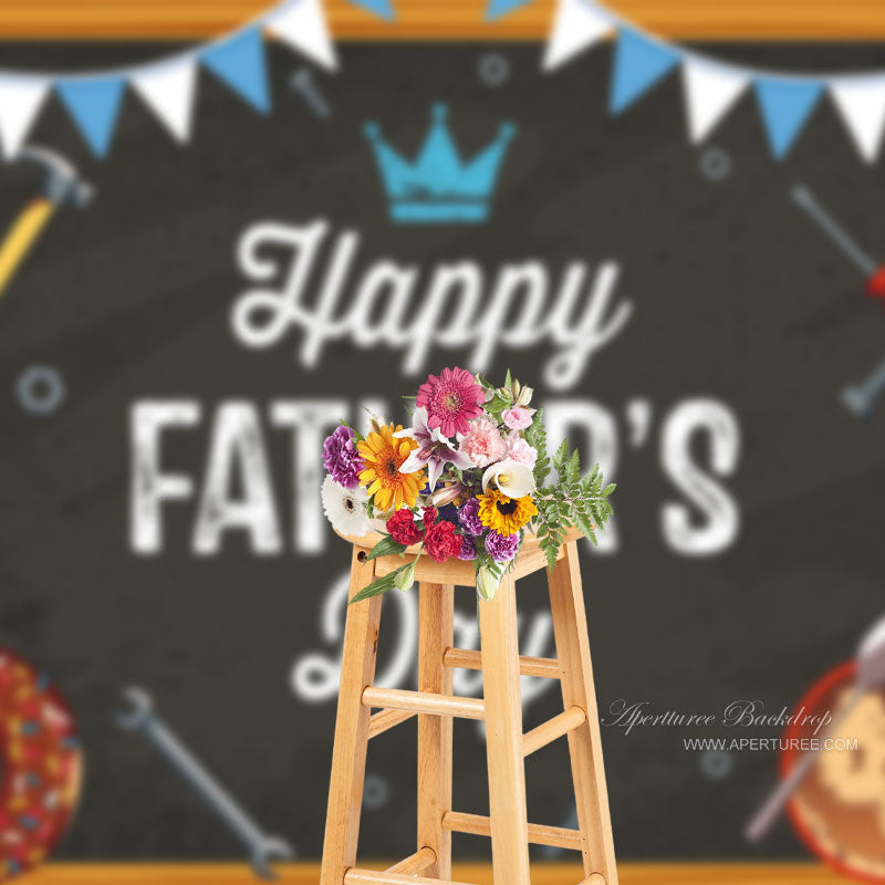 Aperturee - Tools Donut Coffee Happy Fathers Day Backdrop Decor