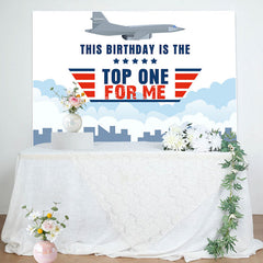 Aperturee - Top One For Me Plane 1st Birthday Backdrop For Boy