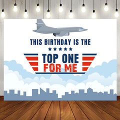 Aperturee - Top One For Me Plane 1st Birthday Backdrop For Boy