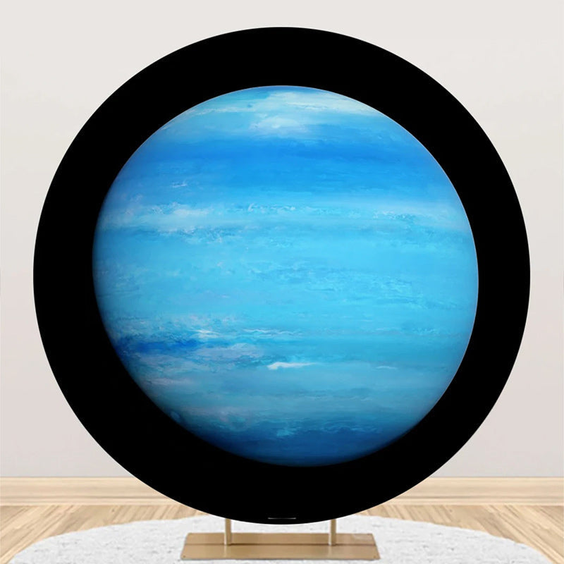 Aperturee - Top View Of Uranus Surface Round Birthday Backdrop