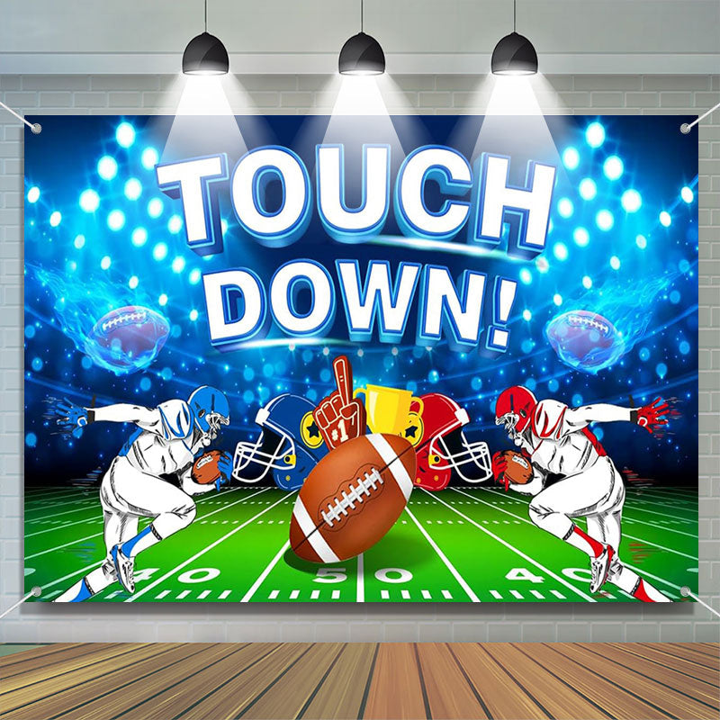 Aperturee - Touch Down Football Player Field Sport Party Backdrop