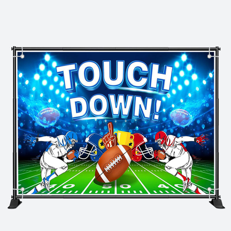 Aperturee - Touch Down Football Player Field Sport Party Backdrop