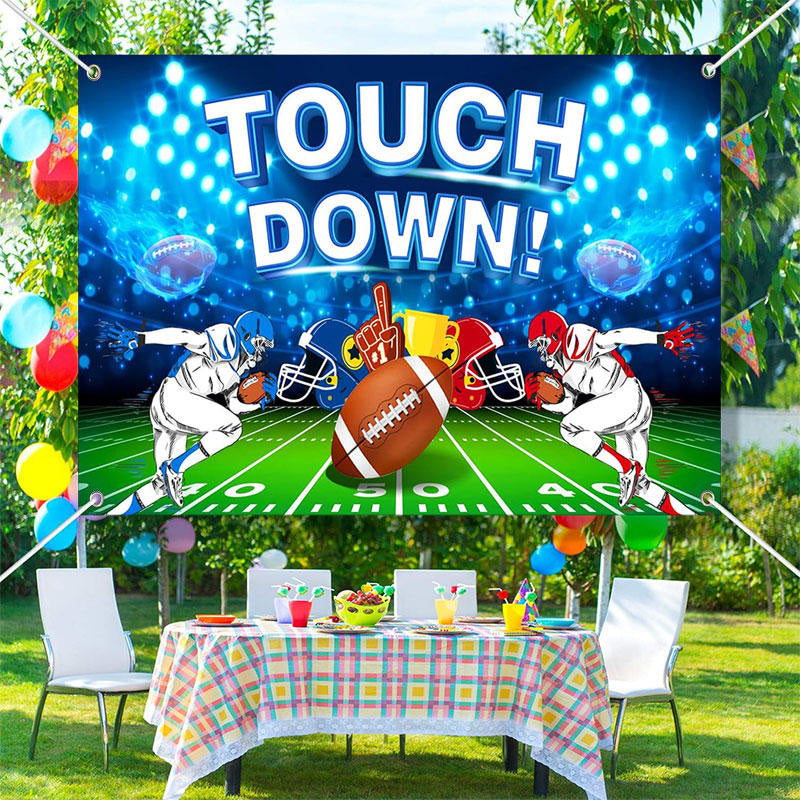 Aperturee - Touch Down Football Player Field Sport Party Backdrop