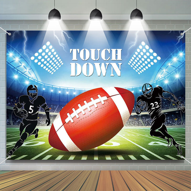 Aperturee - Touch Down Rugby Field Light Sports Party Backdrop