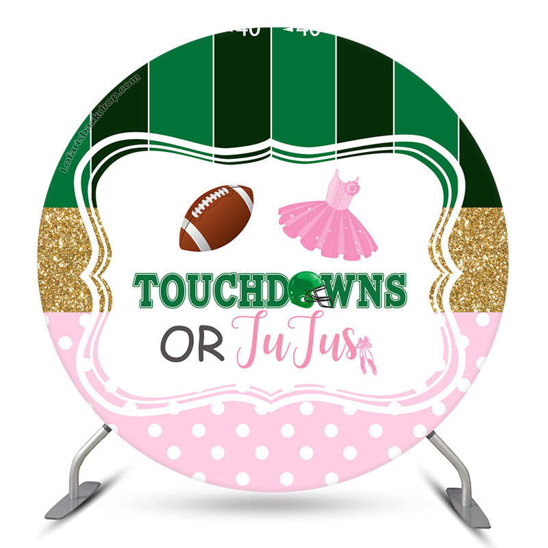 Aperturee Touchdowns Or Jujus Funny Round Baby Shower Backdrop