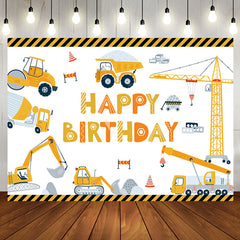 Aperturee - Toy Construction Truck Birthday Backdrop For Boy