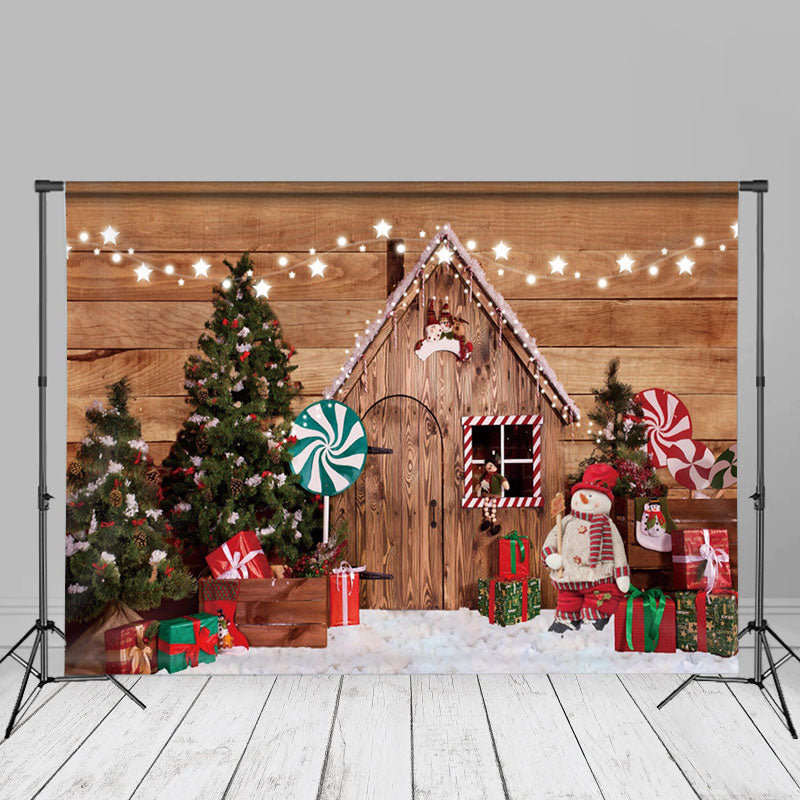 Toy Doll Gifts Wood Door And Window Chrismas Backdrop - Aperturee