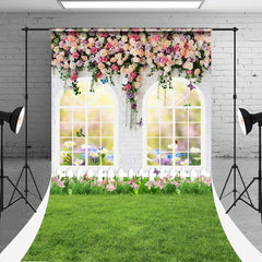 Aperturee - Tracery Wall Window Lawn Spring Photo Sweep Backdrop