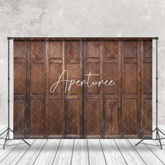 Aperturee - Traditional Brown Retro Wooden Door Photo Backdrop