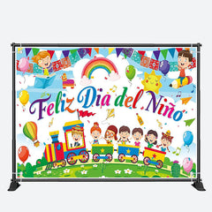 Aperturee - Train Feliz Dia Del Nino Children Day Backdrop