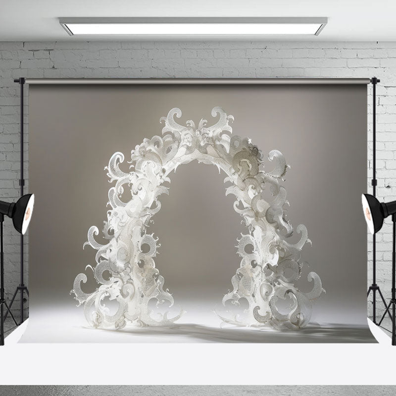 Aperturee - Transparent White Arch Wedding Backdrop For Photo