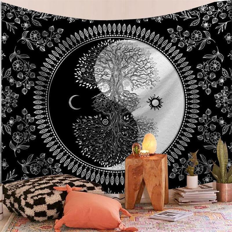 Aperturee Tree Of Life Moon Divination Family Wall Tapestry