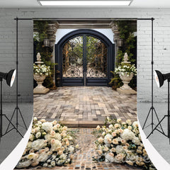 Aperturee - Trendy Iron Arch Door Bouquet Photography Backdrop