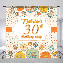 Aperturee - Tribal Floral Custom Name 30th Birthday Backdrop