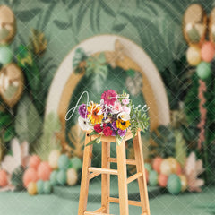 Aperturee - Tribal Forest Plants Balloons Cake Smash Backdrop